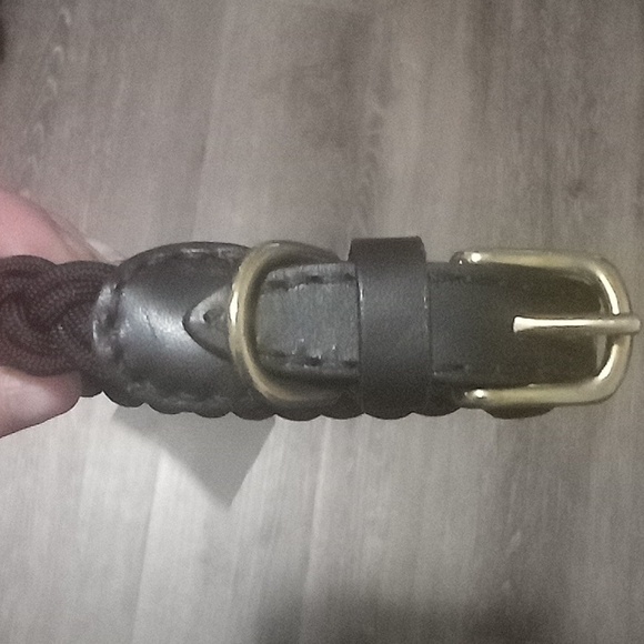 NWT: KNOTTY PETS, BRAIDED CLASSIC, DOG COLLAR, BLK W/BLK LTH & GOLD HARDWARE. - Picture 16 of 16